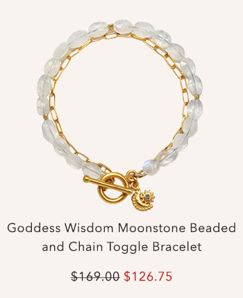 Goddess WIsdom Moonstone Toggle Bracelet