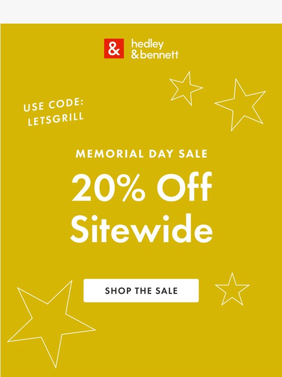 The Grill's Hot. 20% Off is Still On. ☀️