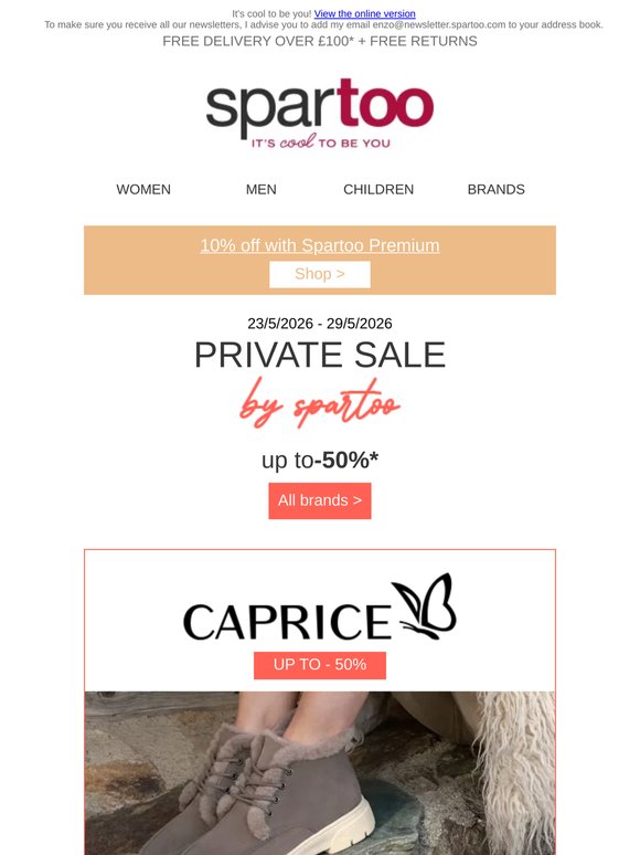 ✨Golden opportunity! Up to 50% off Caprice, Lauren Ralph Lauren, El Naturalista, Airstep / A.S.98 and Clarks with free delivery