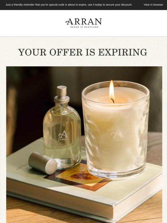 Your exclusive ARRAN reward is about to expire ⏳