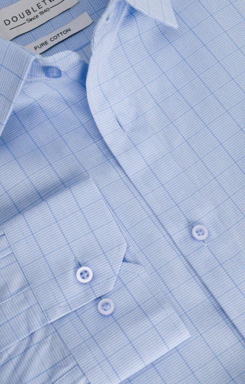 Men's Cotton Prince of Wales Check Shirt