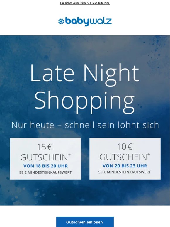 Sichere Dir jetzt Deine Late-Night-Gutscheine