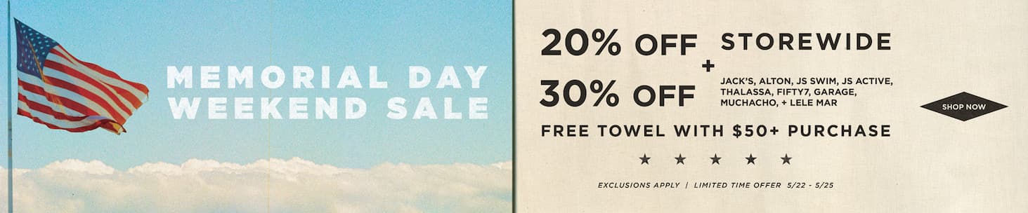 Memorial Day Sale = 30% Off Jacks Brands and 20% Storewide