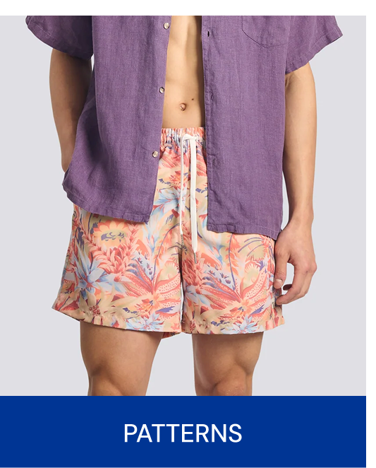 Patterned Swim Trunks