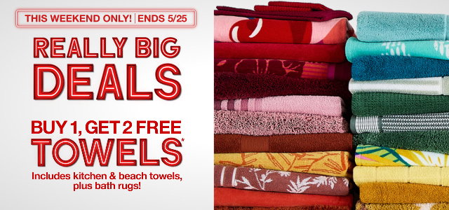 Really Big Deals. Buy 1, get 2 Free Towels