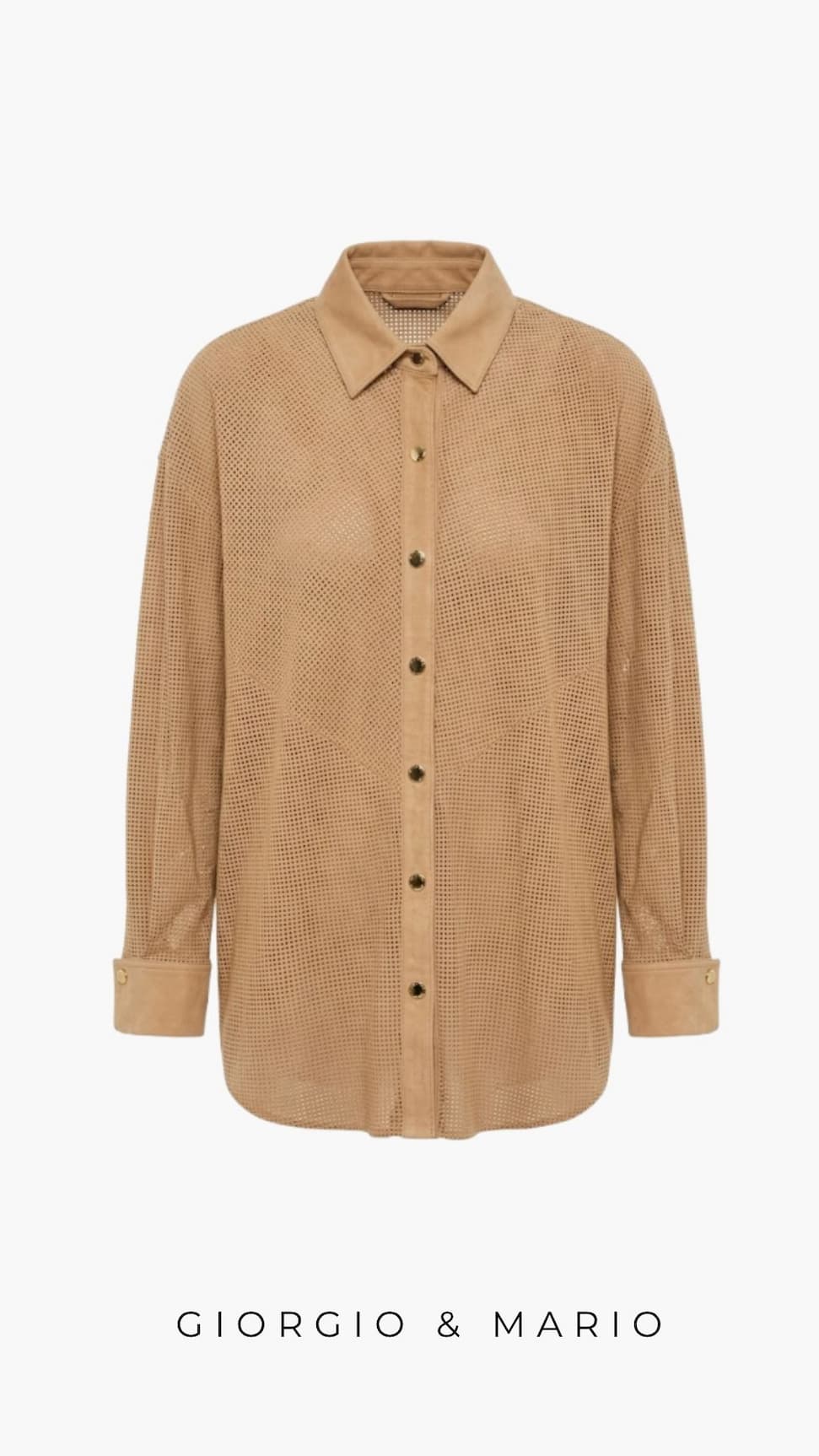 Chemise longue daim Sonita beige