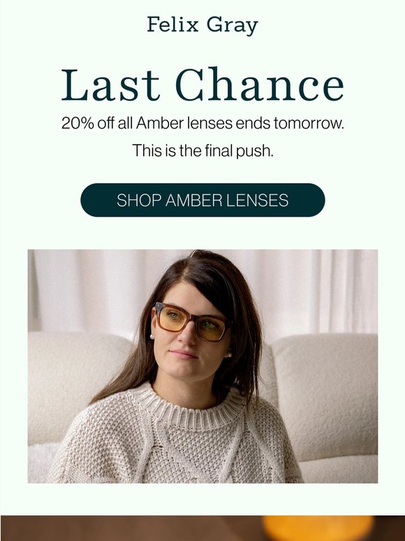 Last chance — 20% off sale ends tomorrow