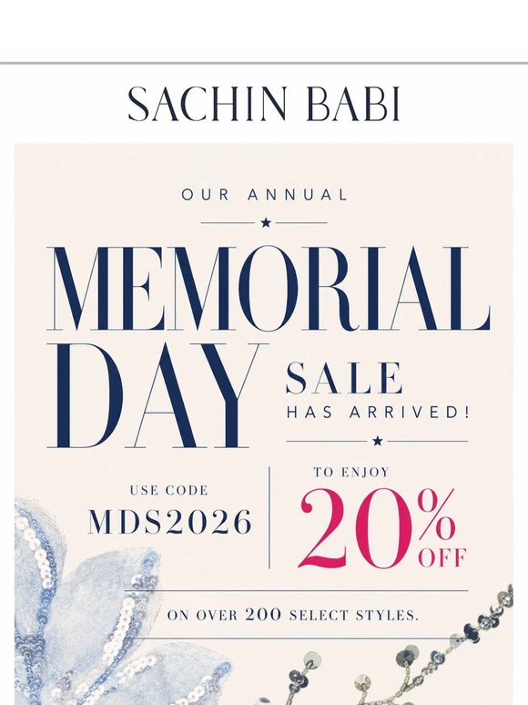 Memorial Day Sale Has Arrived.