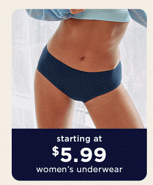 starting at $5.99 women's underwear