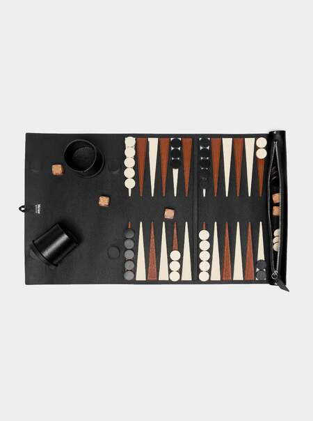 Leather Travel Backgammon Set