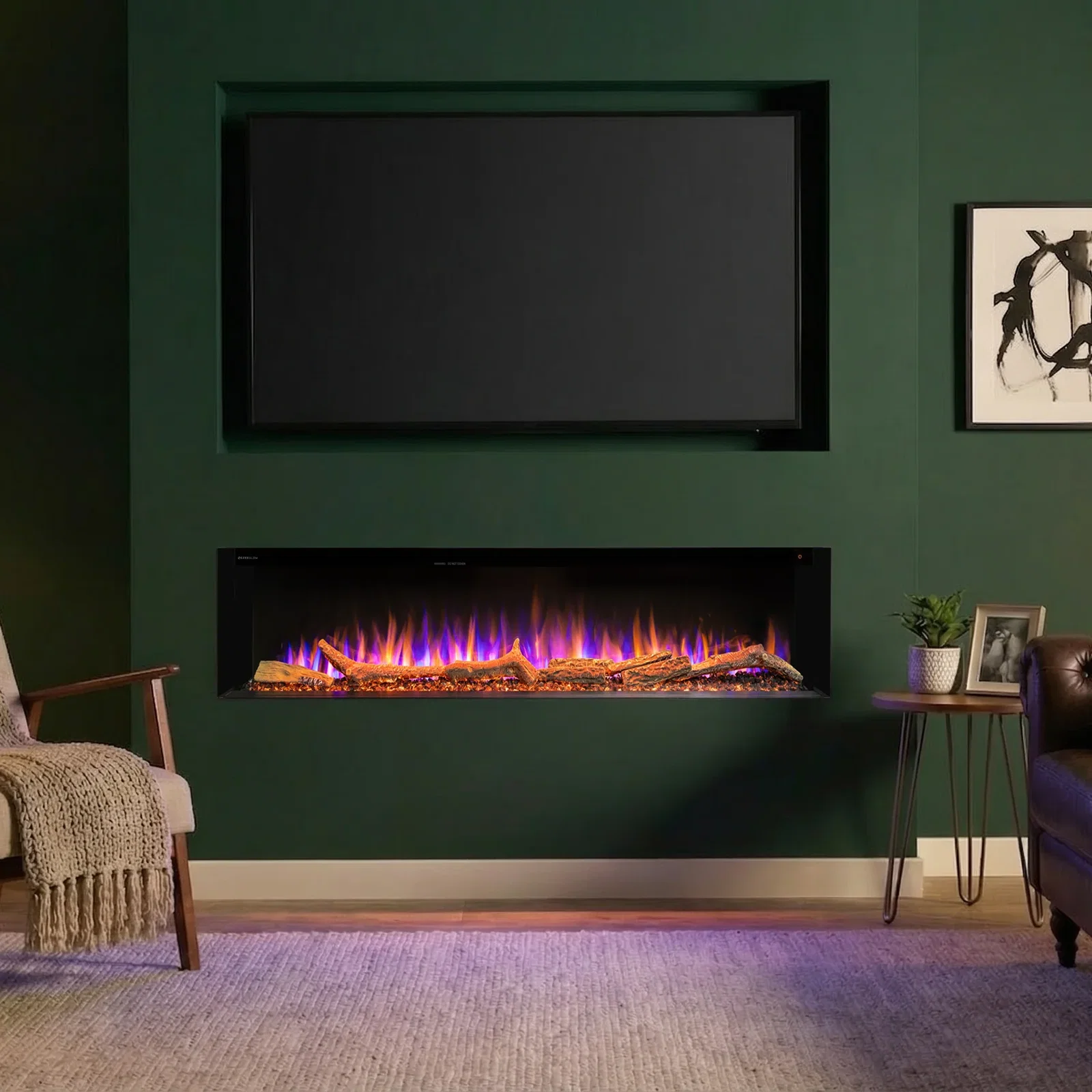 Image of Ezee Glow 50'' Celestial Built-In Media Wall Electric Fire