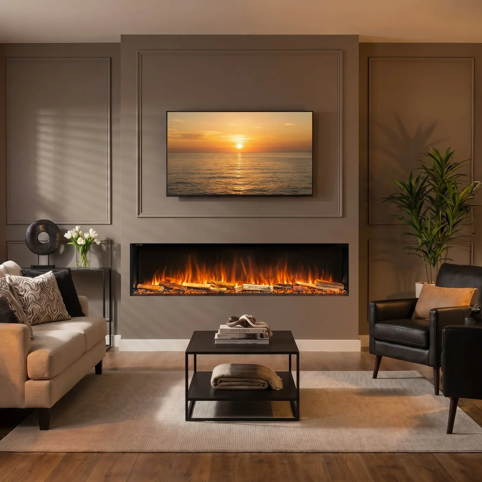 Image of Ellere Media Wall 180 Built In Electric Fire