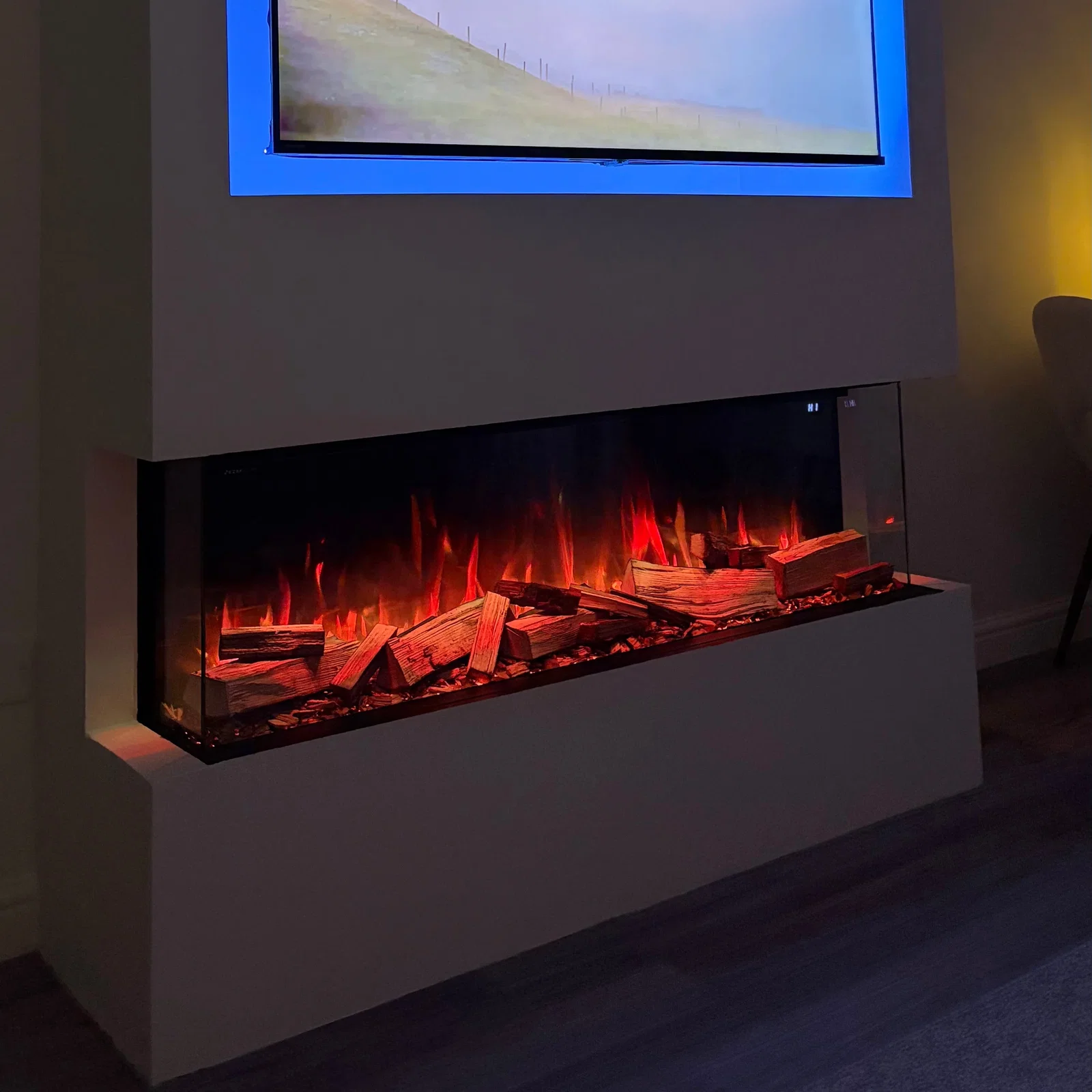 Image of Ezee Glow Expanse 50" Built-In Media Wall Electric Fire