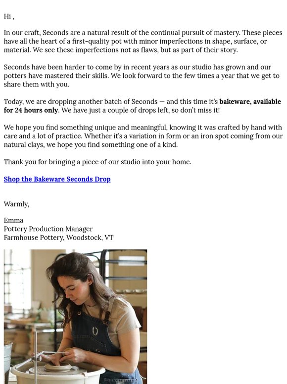 The Pursuit of Mastery — Bakeware Seconds Drop Today