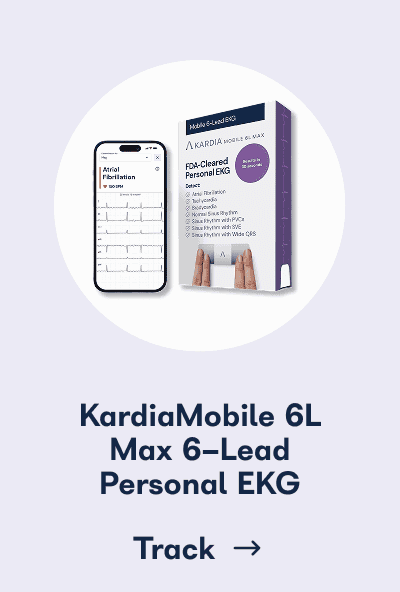 KardiaMobile 6L Max 6-Lead Personal EKG with 1-Year KardiaCare Subscription