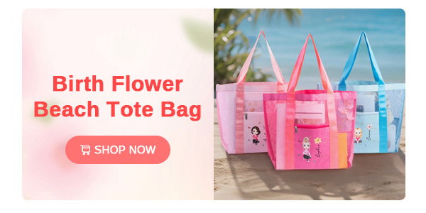 Birth Flower Beach Tote Bag