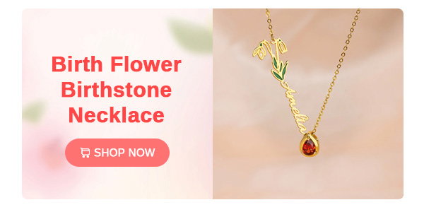 Birth Flower Birthstone Necklace