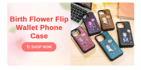 Birth Flower Flip Wallet Phone Case