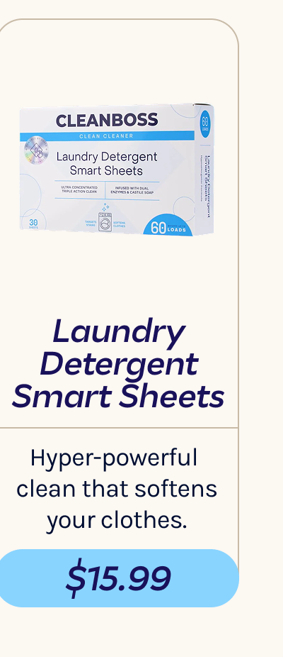 Shop: CleanBoss Laundry Detergent Smart Sheets