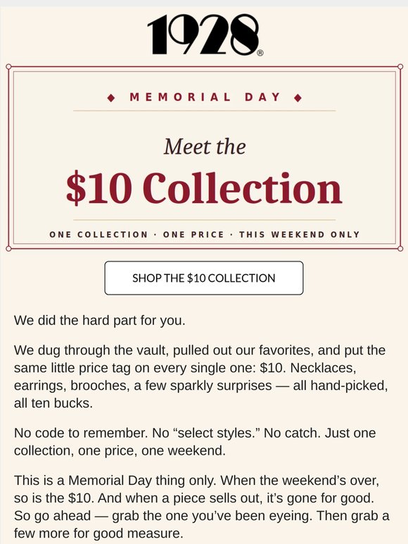 2.	The $10 Collection Is Here