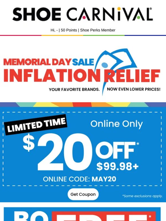 Stock up with BOGO Free +$20 Off!