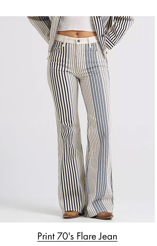 Print 70's flare jean