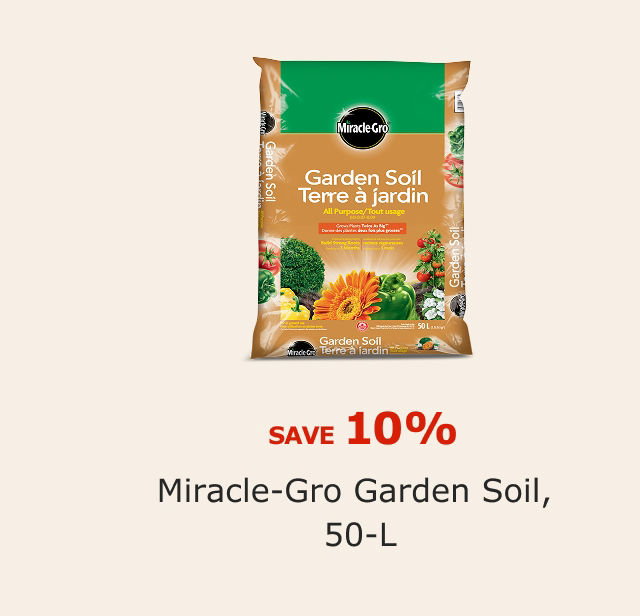 SAVE 10%. Miracle-Gro Garden Soil, 50-L.