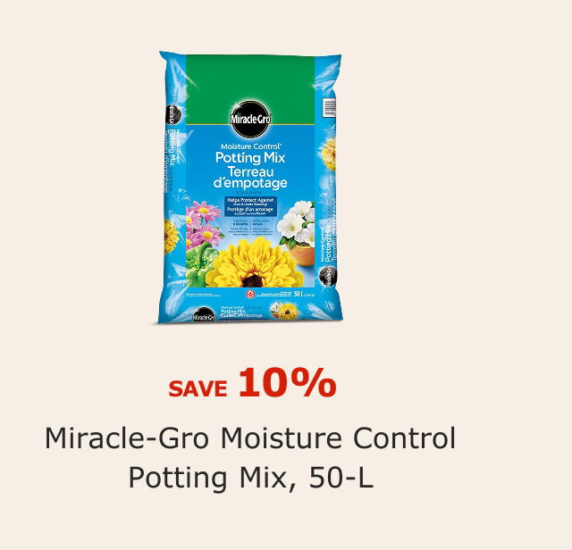 SAVE 10%. Miracle-Gro Moisture Control Potting Mix, 50-L