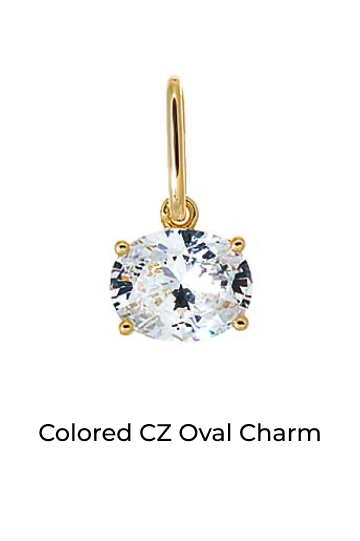 Colored CZ Oval Charm