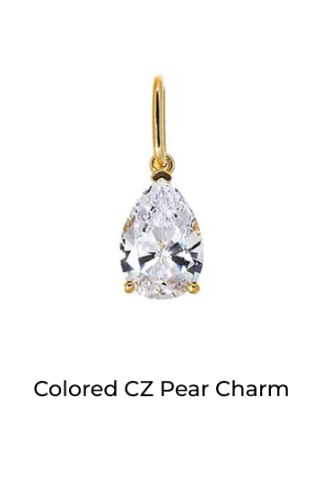 Colored CZ Pear Charm