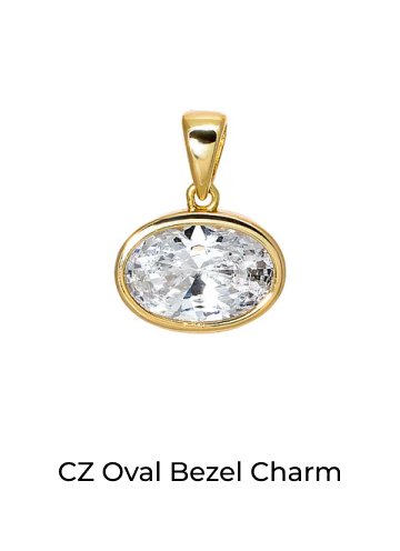 CZ Oval Bezel Charm