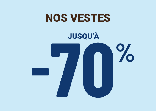 Les Vestes jusqu’à moins 70 pour cent