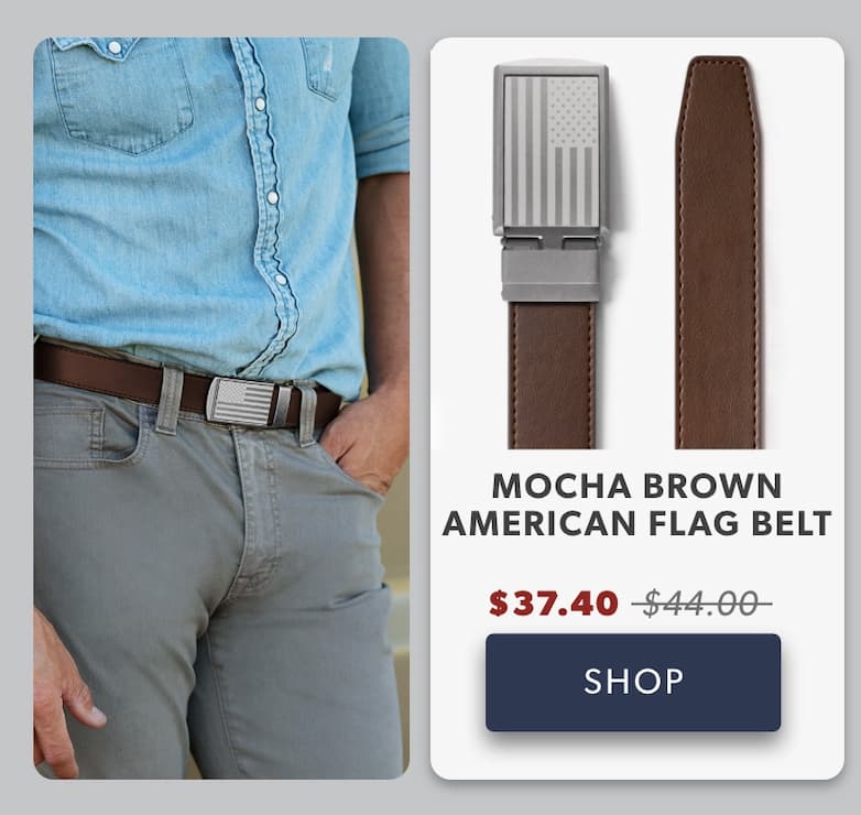 Mocha Brown American Flag Belt