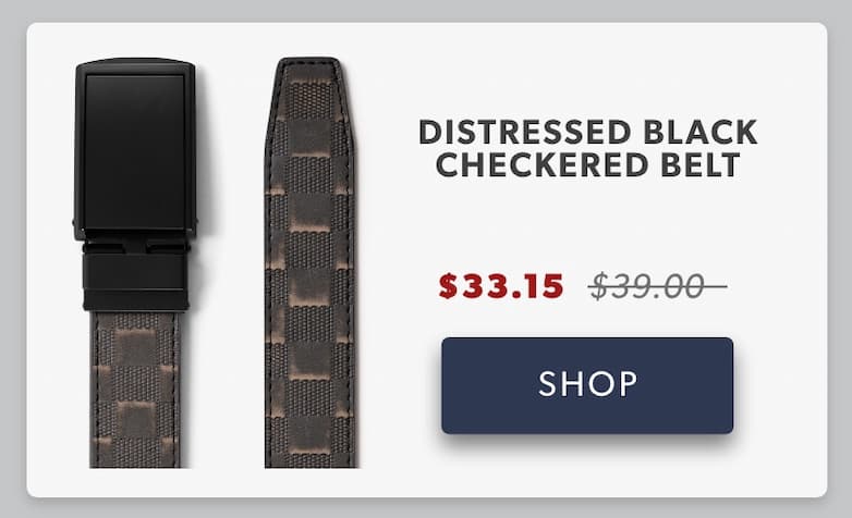 Distressed Black Checkered Belt