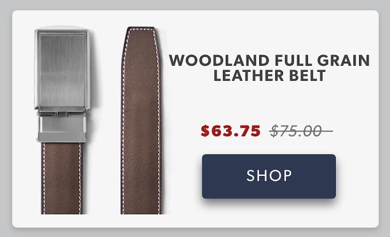 Woodland Full Grain Leather Belt