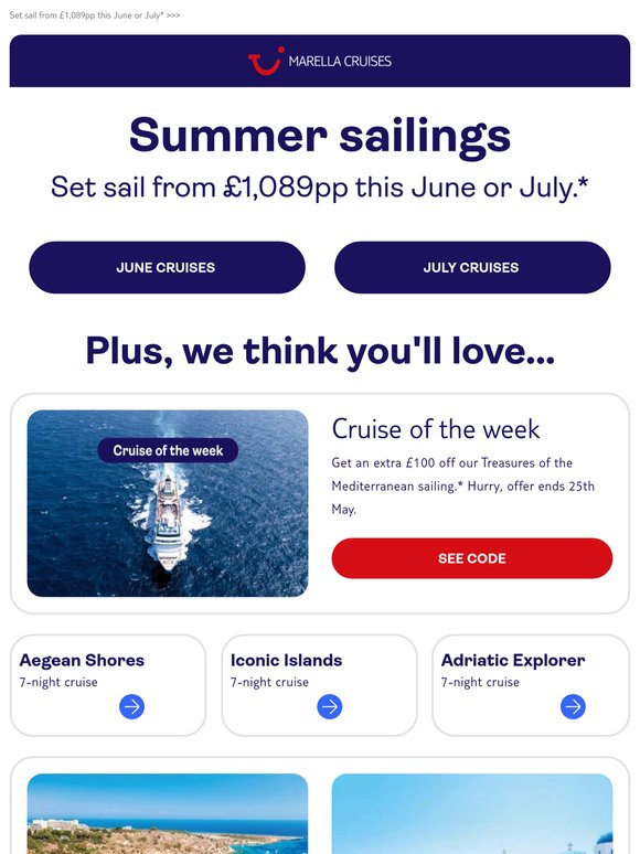 Your weekly cruise deals have docked 🚢
