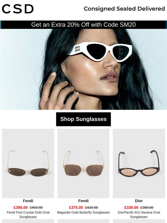 Extra 20% Off Luxury Sunglasses