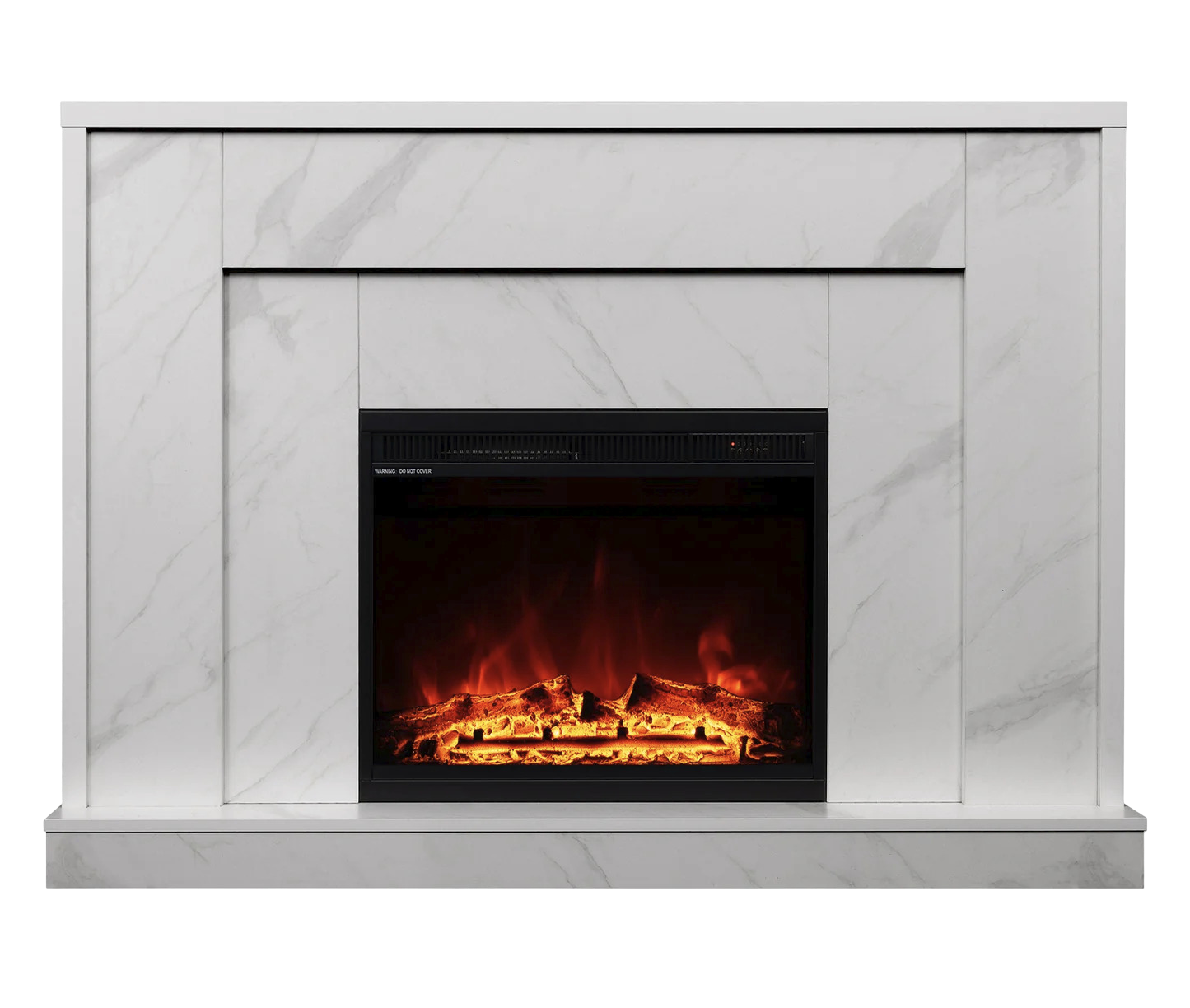 Armidale 132cm 1600W LED Electric Fireplace in White Marble