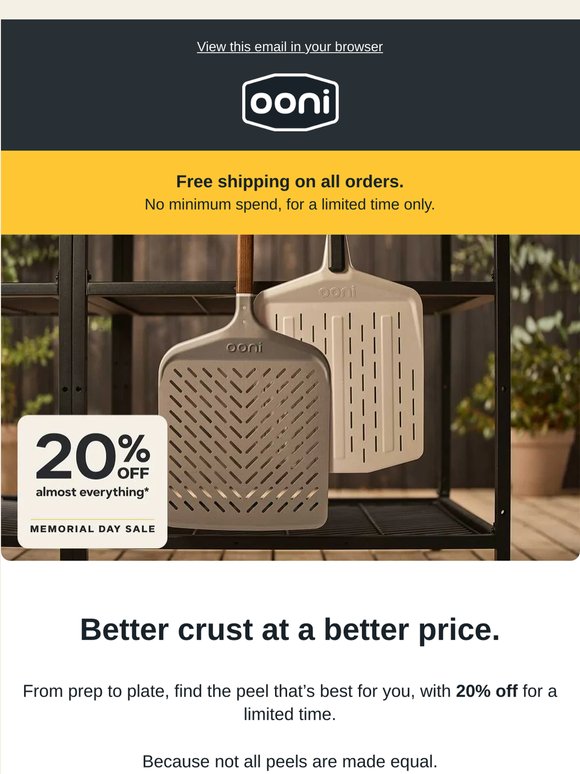 20% off all Ooni Pizza Peels 🍕