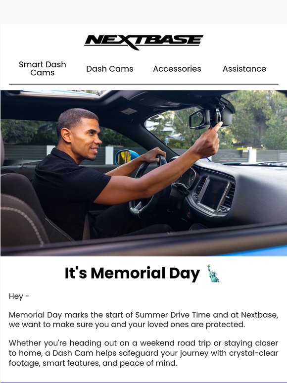 Memorial Day Savings: 15% Off Nextbase Dash Cams 🗽