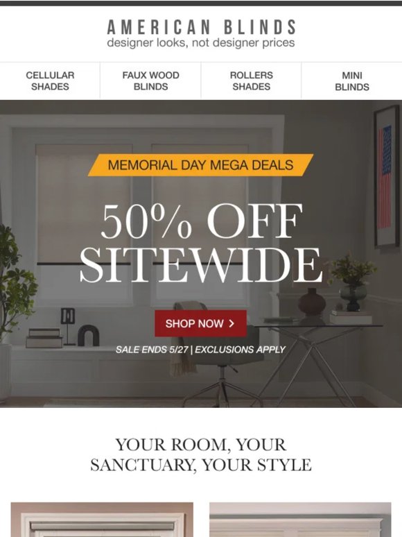 Half off everything - go go go!