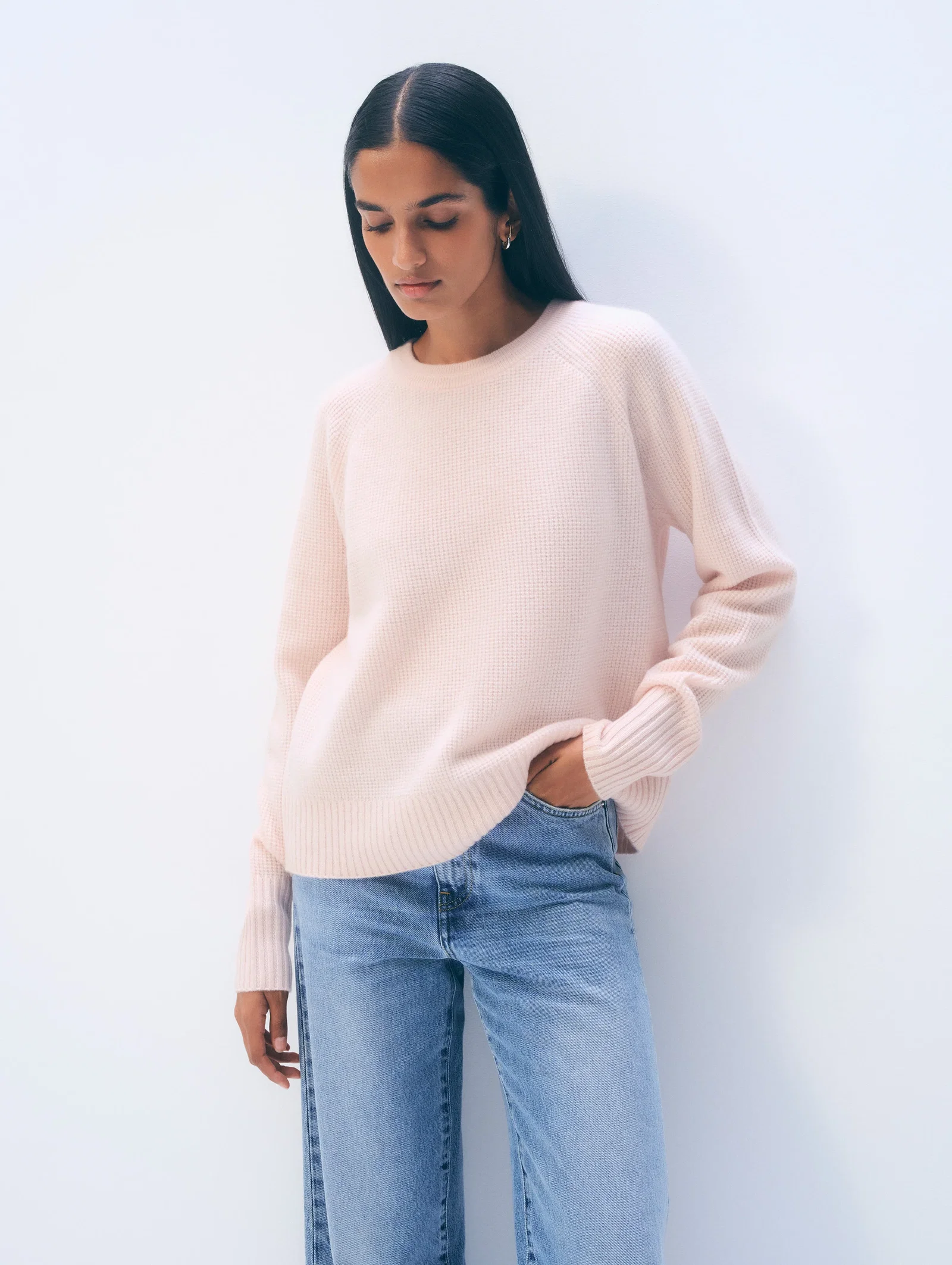 Image of Cashmere Waffle Sweatshirt | Pink Sand