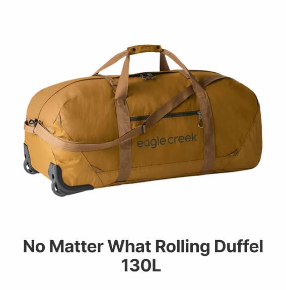 No Matter What 130L Rolling Duffel Bag