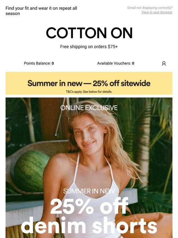 25% off denim shorts 👀