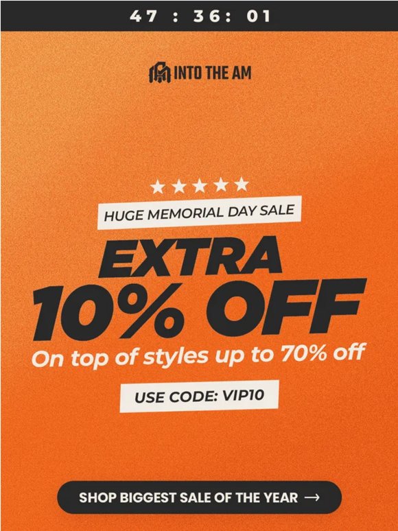 EXTRA 10% off Memorial Day Sale 🇺🇸