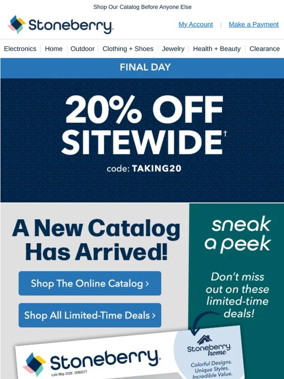 Incoming! 20% Off & Our Latest Catalog...