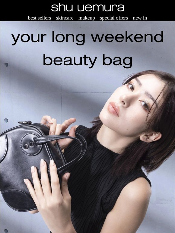 what's inside our long weekend beauty bag?