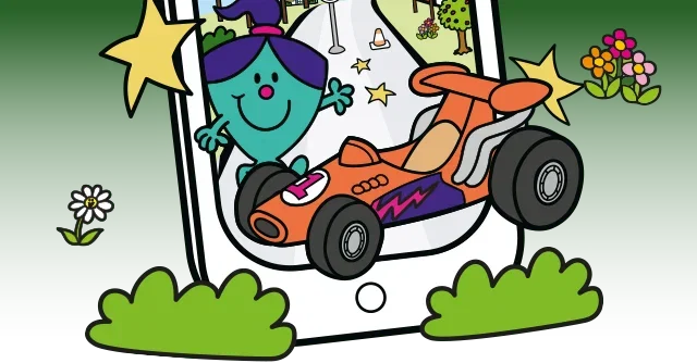 Cartoon picture dipicting a digital Mr Men game