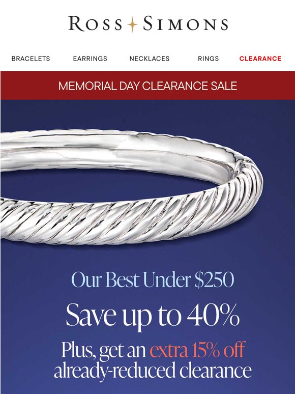 Shop clearance jewelry under $250!