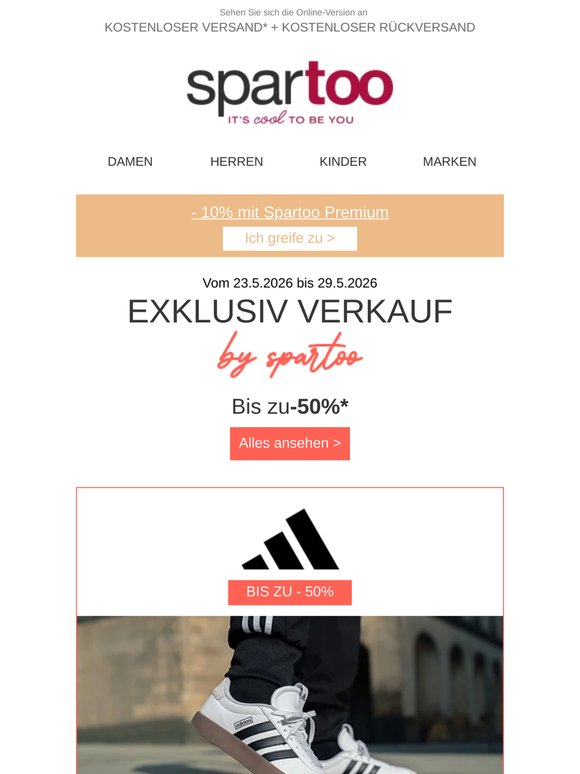 Eine irresistble Woche✨: Bis zu -50 % auf adidas, No Name, Vans, Art und Le Temps des Cerises mit kostenloser Lieferung